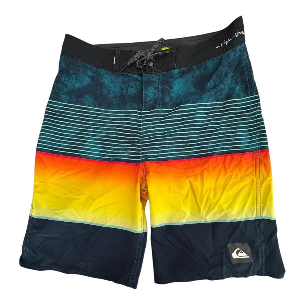 Quiksilver Board Shorts‎ Mens 29 Multicolor Highline DryFlight Swim Trunks Surf